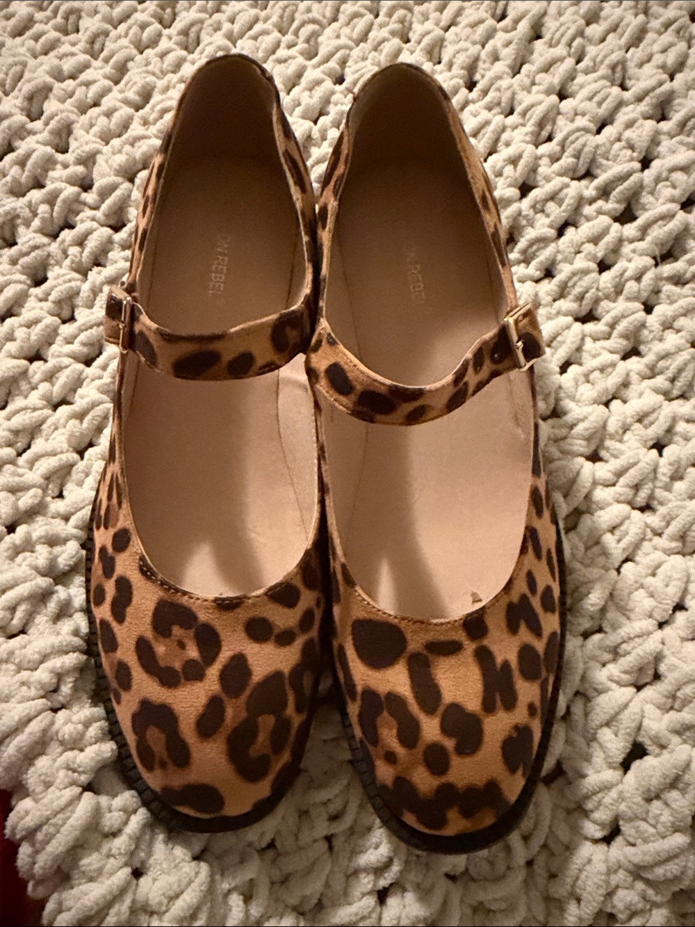 Leopard Print Mary Jane Kids Shoes - Brown